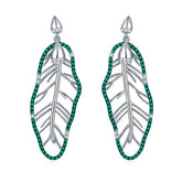Hollow Banana Leaf Green Topaz Drop Earrings